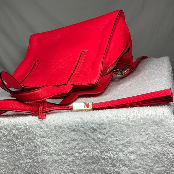 NWOT ♠️ Kate Spade Red Leather Satchel Crossbody - Picture 7 of 14